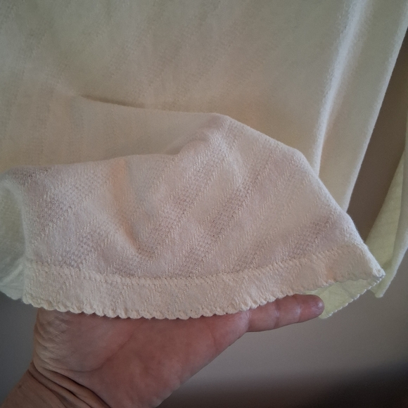 Aventura Cream Long Sleeve Embroidered Organic Cotton Blend Tee - Picture 10 of 12